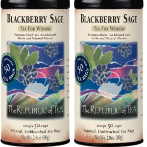 The Republic of Tea - Blackberry Sage Black Tea | 50 Tea Bags, Gourmet Black Tea (Pack of 2)