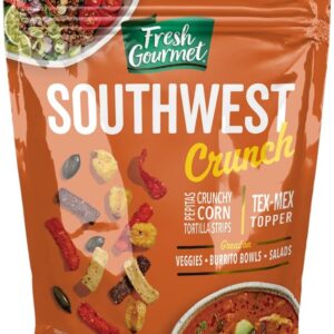 Fresh Gourmet Savory Southwest Crunch Tex-Mex Topper - 3.5oz Pouch, Single | Southwest Flavor & Crunch | Perfect for Meals & Snacks (Pack of 5)