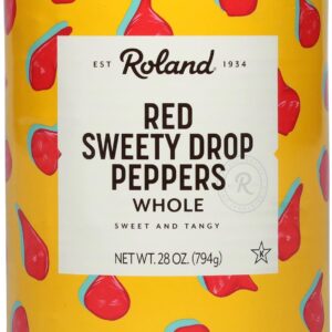 Roland Foods Red Sweety Drop Peppers, Specialty Imported Food, 28 Ounce Can, 2.1 Pounds, Pack of 1